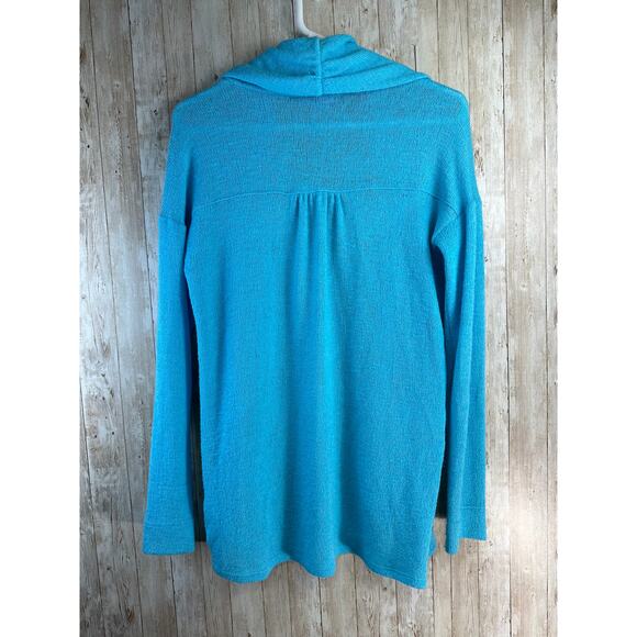 Lilly Pulitzer Sweater Cardigan S Aqua‎ Blue Draped Open Front Relaxed Fit Y2K - Picture 2 of 9